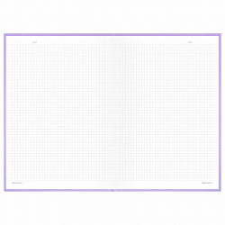Блокнот БОЛЬШОЙ ФОРМАТ 200х290 мм, А4, 80 л., твердый, клетка, BRAUBERG "Minimal", сиреневый, 116434