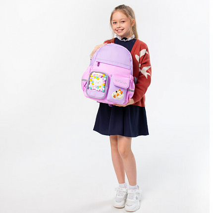 Рюкзак BRAUBERG PASTEL с термонашивками в комплекте, "Not today", сиреневый, 40х29х14 см, 273127