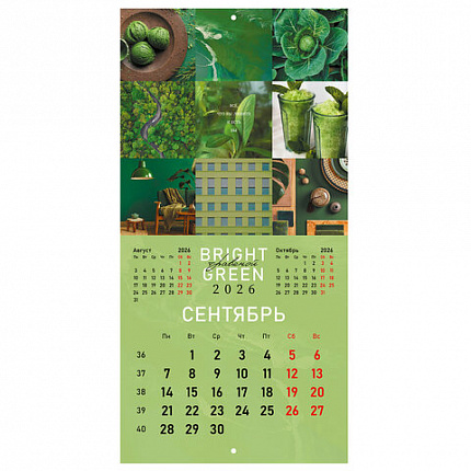 Календарь настенный перекидной 2026г, BRAUBERG, 12 листов, 28,5х28,5см, Калейдоскоп, 116936