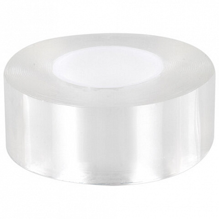 Многоразовая двухсторонняя прозрачная крепежная лента, скотч NANO tape, 5 м x 3 см, толщина 1 мм, WBZ (ВБЗ), 700426