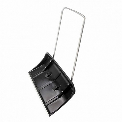 Лопата снеговая 80х44см "СКРЕПЕР" на колесах, пластиковая, высота 135см П-образная металлическая рукоятка, армирующая алюминиевая планка, №8