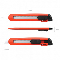 Нож канцелярский 18 мм ERICH KRAUSE "Standard", автофиксатор, корпус ассорти, подвес, 19145