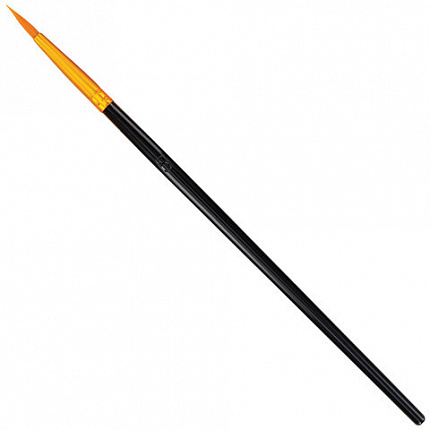 Кисти набор 10 шт., синтетика, черные, № 2/0-8 (Круглые; Овальные; Плоские; Лайнеры), WBZ, 201084