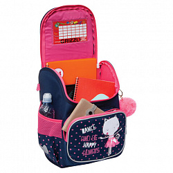 Ранец GRIZZLY эргономичная спинка, с брелоком, для девочек, "HAPPY ALWAYS", 35х26х16 см, RAl-294-1/1