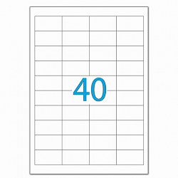 Этикетка самоклеящаяся 48,5х25,4 мм, 40 этикеток, белая, 70 г/м2, 50 листов, LOMOND, 2100195