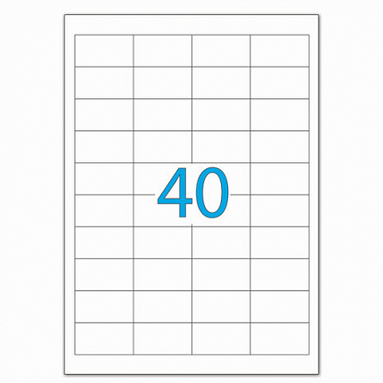 Этикетка самоклеящаяся 48,5х25,4 мм, 40 этикеток, белая, 70 г/м2, 50 листов, LOMOND, 2100195