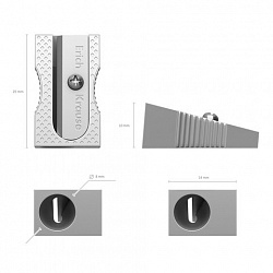 Точилка ERICH KRAUSE "Ferro", металлическая клиновидная, 7074