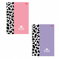 Тетрадь А4 96 л., HATBER, гребень, клетка, матовая ламинация, "Mimimilk" (микс в спайке), 087004, 96Т4лВ1гр