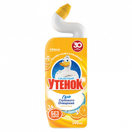 Средство для уборки туалета 500 мл, ТУАЛЕТНЫЙ УТЕНОК "Цитрусовый"