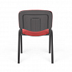 Стул для персонала и посетителей "ИЗО", черный каркас, ткань черно-красная, В-9/С-16