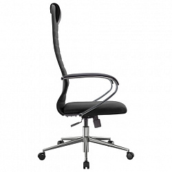 Кресло офисное МЕТТА "SU-B-10" хром, ткань-сетка, сиденье и спинка мягкие, черное