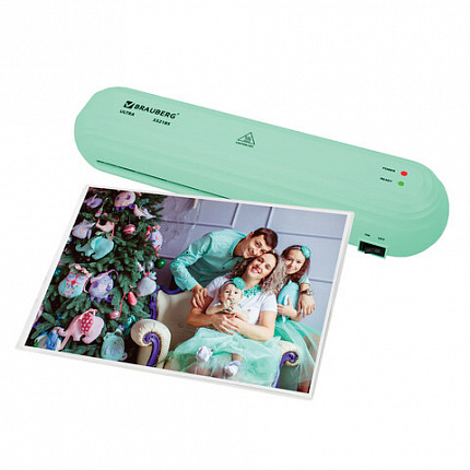 Ламинатор BRAUBERG ULTRA PM235M, МЯТНЫЙ, формат A4, толщина пленки 60-150 мкм, скорость 30 см/мин, 532185