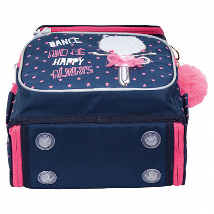 Ранец GRIZZLY эргономичная спинка, с брелоком, для девочек, "HAPPY ALWAYS", 35х26х16 см, RAl-294-1/1