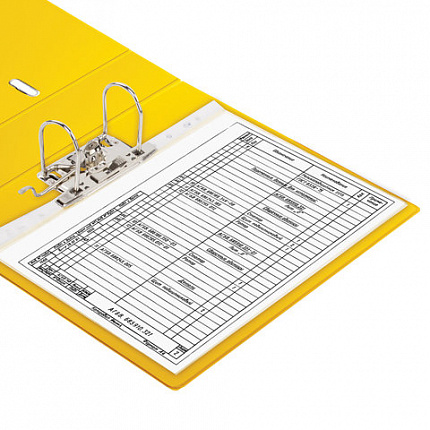Папка-регистратор BRAUBERG с двухсторонним покрытием из ПВХ, 70 мм, желтая, 222650