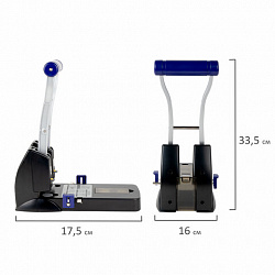 Дырокол металлический МОЩНЫЙ BRAUBERG "EXTRA Heavy duty", до 160 листов, черно-синий, 272722