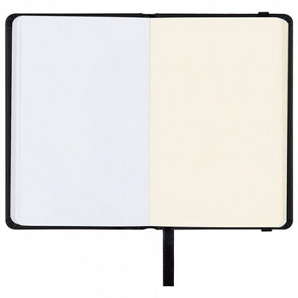 Скетчбук, слоновая кость+белая 140 г/м2, 90х140 мм, 80 л., КОЖЗАМ, резинка, BRAUBERG ART CLASSIC, черный, 116871