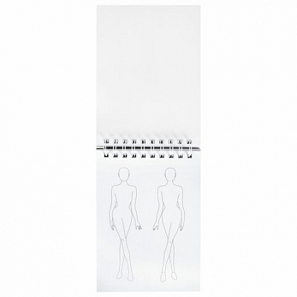 Скетчбук, С ШАБЛОНАМИ ФИГУР, бумага 160 г/м2, 145х205 мм, 60 л., гребень, подложка, BRAUBERG ART, 115073