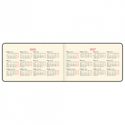 Еженедельник датированный 2026 МАЛЫЙ ФОРМАТ 105х160 мм, А6, BRAUBERG "Unique", черный, 117208