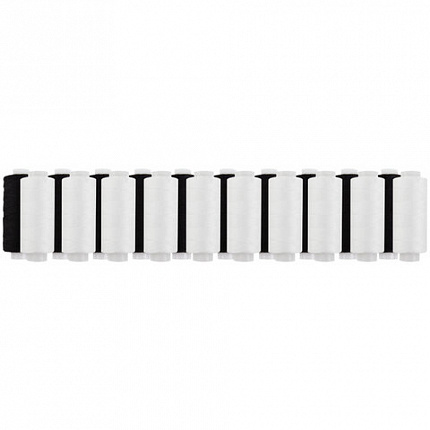 Нитки швейные 40 ЛШ, 200 м, полиэстер, НАБОР 20 шт., белый/черный, в ПОДАРОК иглы, DEVELIA (Девелиа), 609623