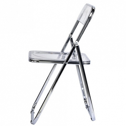 Стул складной прозрачный BRABIX "Style CF-015", хромированный каркас, пластик, 533250