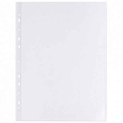 Папки-файлы перфорированные А4 BRAUBERG "EXTRA 1100", КОМПЛЕКТ 50 шт., матовые, ПЛОТНЫЕ, 110 мкм, 229673