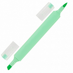 Набор текстовыделителей двусторонних (скошенный/кисть) 6 ПАСТЕЛЬНЫХ ЦВЕТОВ, АССОРТИ, BRAUBERG TIP-D, трехгранный корпус, 152533