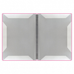 Папка-тетрадь для нот А4, 20 вкладышей на 40 страниц, на гребне, пластик, РОЗОВАЯ, BRAUBERG, 404642