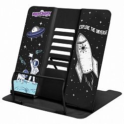 Подставка для книг и учебников большая ЮНЛАНДИЯ "Space", регулируемый наклон, металлическая, 237577