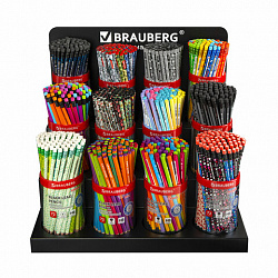 Подставка под ручки и карандаши в тубах BRAUBERG, металл, 12 отделений, 35x39x32 см, 505914