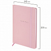 Блокнот с резинкой в клетку 96 л., А5 145х203 мм, твердая обложка, BRAUBERG, "Minimal", розовый, 116319