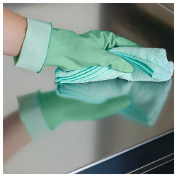 Перчатки VILEDA многоцелевые латексные, МНОГОРАЗОВЫЕ, х/б напыление, ПРОЧНЫЕ, XL (очень большой), зеленый, 174367