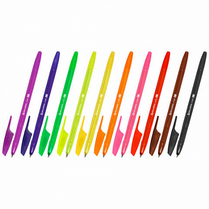 Ручки шариковые BRAUBERG "X-333", НАБОР 10 цветов, узел 0,7 мм, линия 0,35 мм, 144251