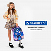Ранец BRAUBERG PREMIUM, 2 отделения, с брелоком, "Кот с бабочками", СВЕТЯЩИЙСЯ, 38х29х16 см, 273099