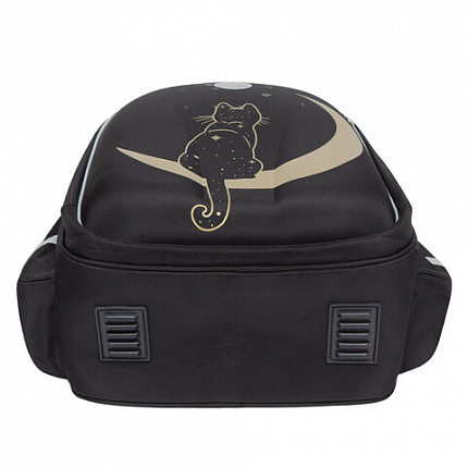Ранец GRIZZLY анатомическая спинка, c брелоком, для девочек, "NIGHT CAT", 36х28х20 см, RAz-286-1/1