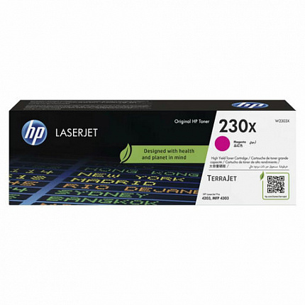 Картридж лазерный HP (W2303X) Color LaserJet Pro 4303/4203, № 230X, пурпурный, оригинальный, ресурс 5500 страниц