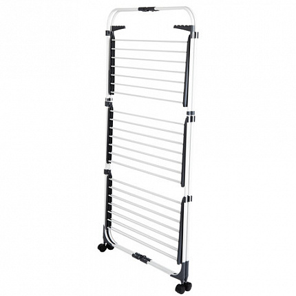 Сушилка напольная для белья раскладная, 3 уровня, 30 метров, на колесах, LAIMA HOME HIGH-RISE, 700472