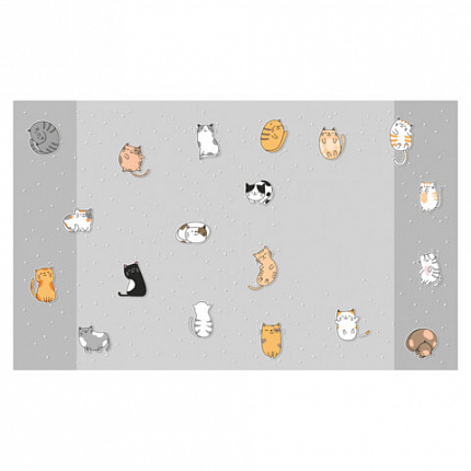 Обложки "CATS" для тетрадей и дневников, КОМПЛЕКТ 10 шт, ПЛОТНЫЕ, 210*350 мм, 110 мкм, FUNSTER, 274085