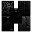 Тетрадь А5, 48 л., BRAUBERG, скоба, клетка, матовая ламинация, выборочный лак, "Black" (микс в спайке), 404375