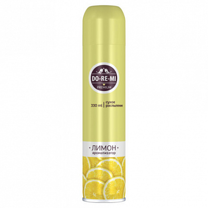 Освежитель воздуха аэрозольный с сухим распылением 330 мл, DO-RE-MI "Лимон", СИБИАР, 5-02.03.101.16