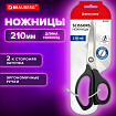 Ножницы BRAUBERG "BOMB", 210 мм, графитовый цвет, 2-сторонняя заточка, эргономичные, 238856