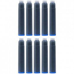 Картриджи чернильные BRAUBERG DELTA, КОМПЛЕКТ 10 штук, СИНИЕ, 143956