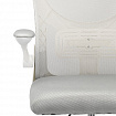 Кресло CROMEX (КРОМЕКС) "Dynamic CH-699", откидные подлокотники, пластик белый, сетка/ткань TW, серое, 533070