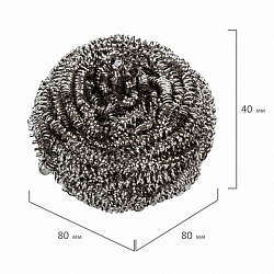 Губка (мочалка) металлическая, спиральная, 27 г, СРЕДНЯЯ, для посуды, гриля, плиты, YORK, 2010