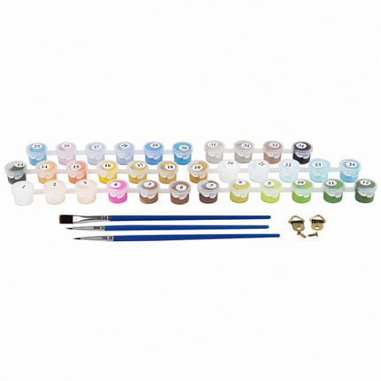 Картина по номерам 40x50 см, ОСТРОВ СОКРОВИЩ "Город у моря", на подрамнике, акрил, кисти, 663271