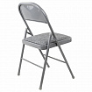Стул складной BRABIX "Golf Plus CF-003 КОМФОРТ", серый каркас, серая ткань, 532890
