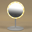 Зеркало настольное с LED-подсветкой для макияжа, диаметр 17 см, 3 режима свечения, аккумулятор 800 mAh, цвет белый, WBZ (ВБЗ), 609332