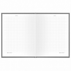 Блокнот МАЛЫЙ ФОРМАТ 110х147 мм, А6, 80 л., твердый, клетка, BRAUBERG "Minimal", серый, 116445