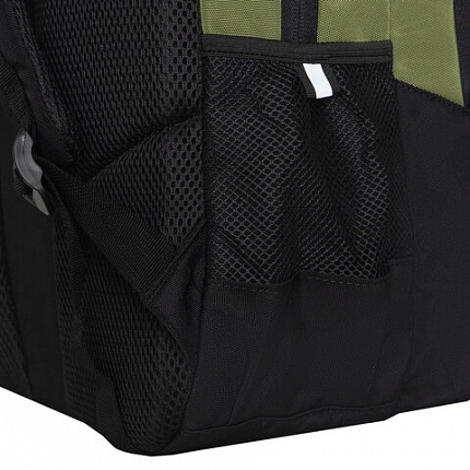 Рюкзак GRIZZLY школьный, анатомическая спинка, 2 отделения, для мальчиков, "RUN", хаки, 45х32х23 см, RU-530-6/3