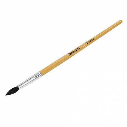 Кисть BRAUBERG, белка, круглая, № 5, 200182