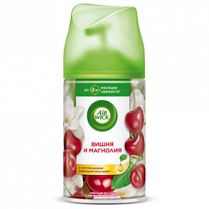 Сменный баллон 250 мл, AIRWICK "Магнолия и вишня", для автоматических освежителей, универсальный, 224396